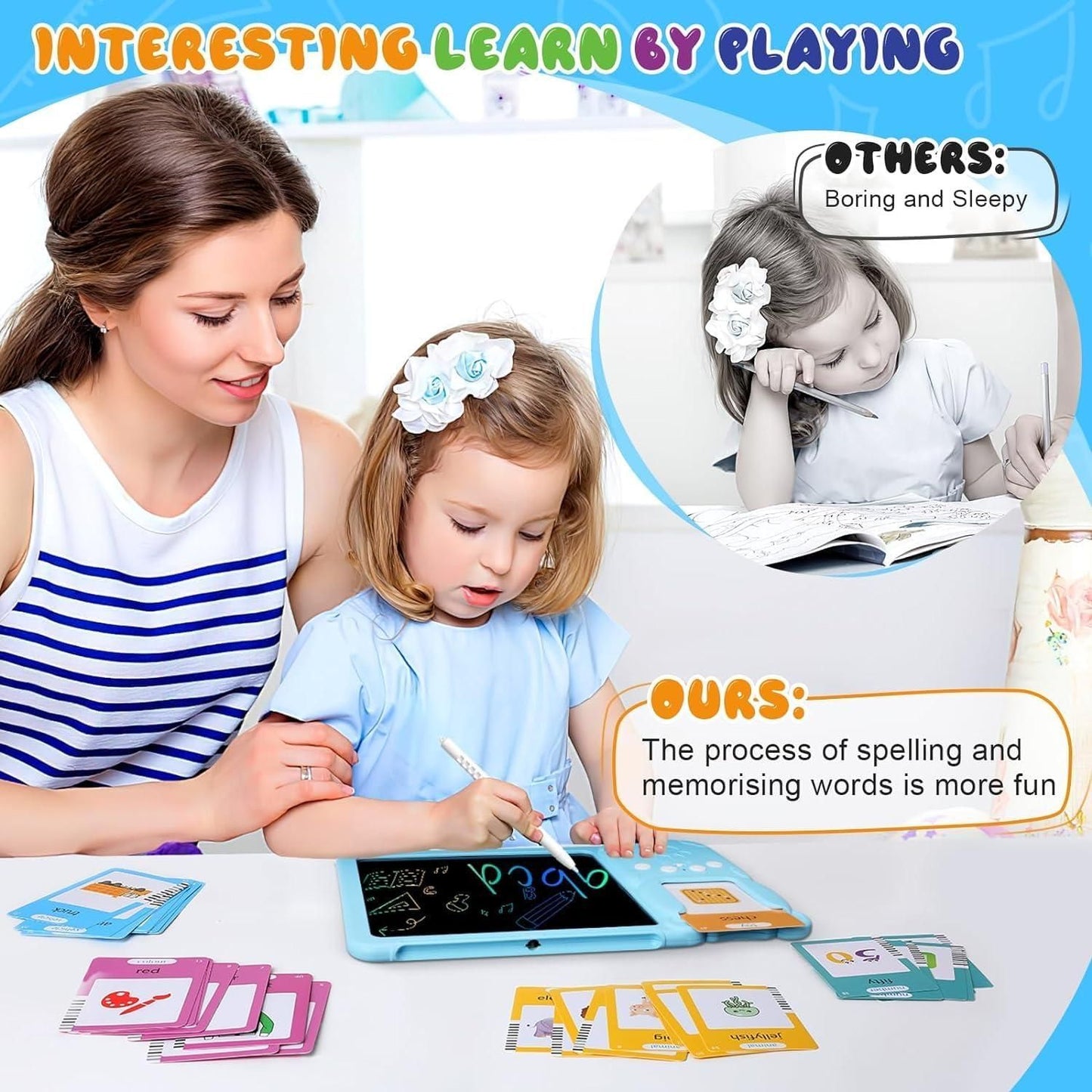 2 in 1 Talking Flash Card with LCD Writing Tablet